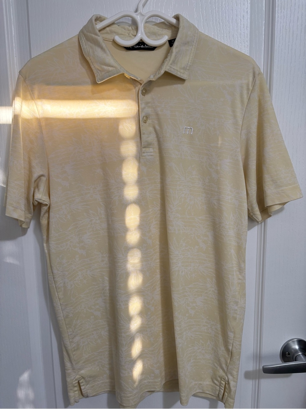 Travis Mathew Yellow Patterned Polo - Golf Shirt